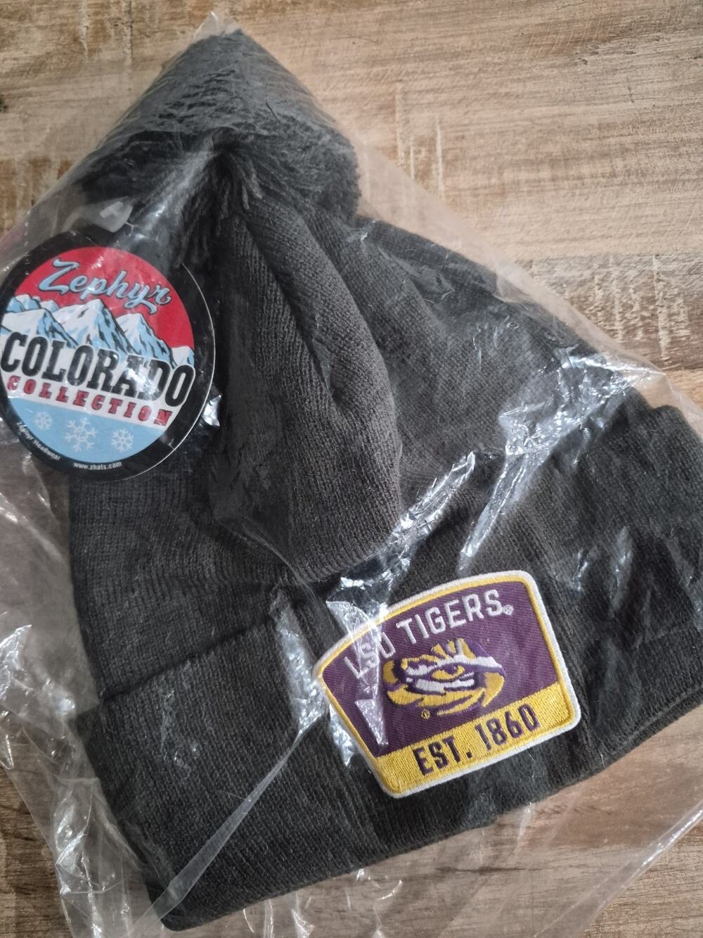 LSU Tigers Est 1860 Pom Benie Hat Zephyr Colorado Collection